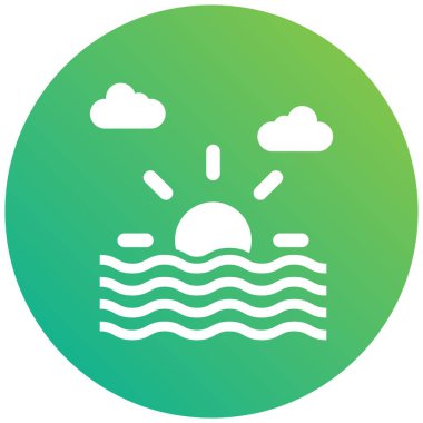 Sunset Vektör Simgesi Tasarım İllüstrasyonu