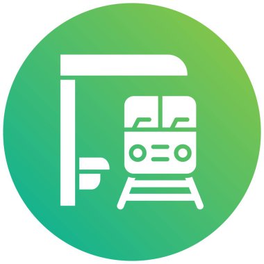 Tren platformu Vektör Simgesi Tasarım İllüstrasyonu