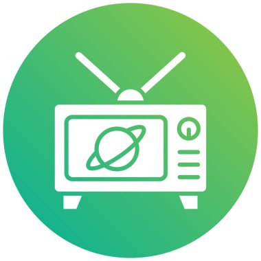 Televizyon Vektörü Simgesi Tasarım İllüstrasyonu