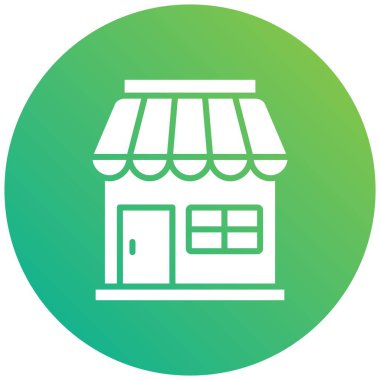 Dükkan Vektörü Simgesi Tasarım İllüstrasyonu