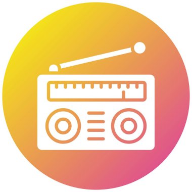 Radyo Vektörü Simgesi Tasarım İllüstrasyonu