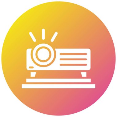 Projektör Vektör Simgesi Tasarım İllüstrasyonu