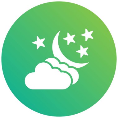 Gece Vektörü Simgesi Tasarım İllüstrasyonu