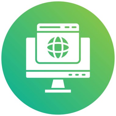 Web tarayıcı Vektör Simgesi Tasarım İllüstrasyonu