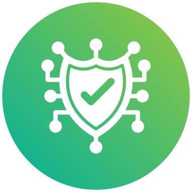 Siber Güvenlik Vektörü Simge Tasarımı İllüstrasyonu