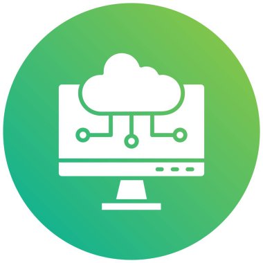 Bulut Hesaplama Vektörü Simgesi Tasarım İllüstrasyonu