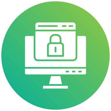 Web Güvenlik Vektörü Simgesi Tasarım İllüstrasyonu