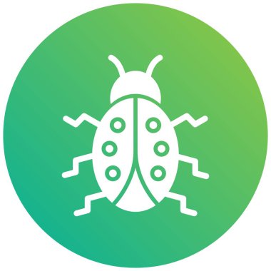 Lady Böcek Vektör Simgesi Tasarım Çizimi