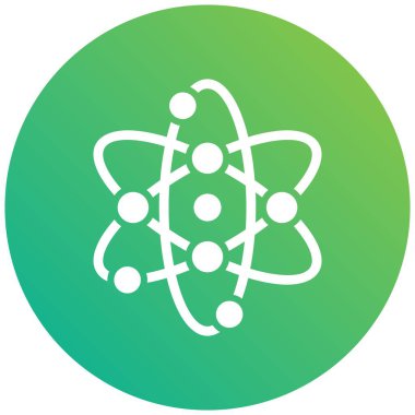 Atom Vektörü Simgesi Tasarım İllüstrasyonu