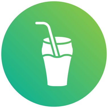 Soğuk içecek Vektör Simgesi Tasarım Çizimi