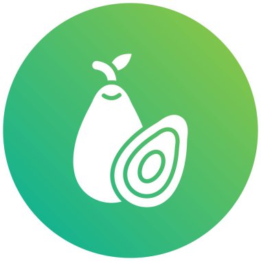 Avokado Vektör Simgesi Tasarım İllüstrasyonu