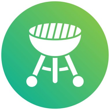 Barbekü Izgara Vektör Simgesi Tasarım İllüstrasyonu