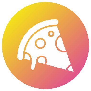 Pizza Vektörü Simgesi Tasarım İllüstrasyonu