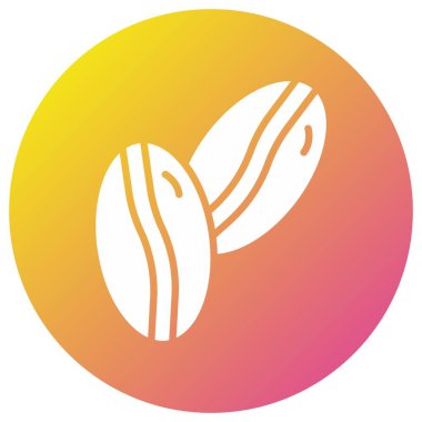 Kahve çekirdeği Vektör Simgesi Tasarım Çizimi