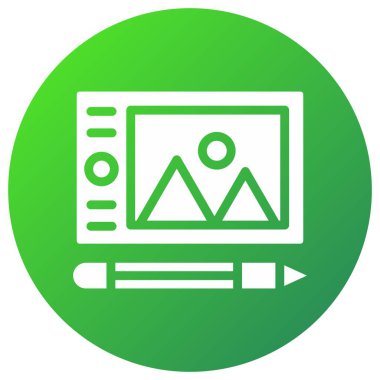 Grafik Tableti Vektör Simgesi Tasarım İllüstrasyonu