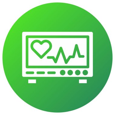 Kardiyogram Vektör Simgesi Tasarım İllüstrasyonu