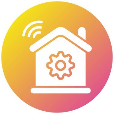 Akıllı Ev Vektörü Simgesi Tasarım İllüstrasyonu