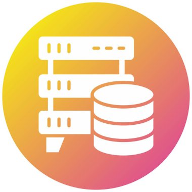 Veritabanı Depolama Vektörü Simgesi Tasarım İllüstrasyonu