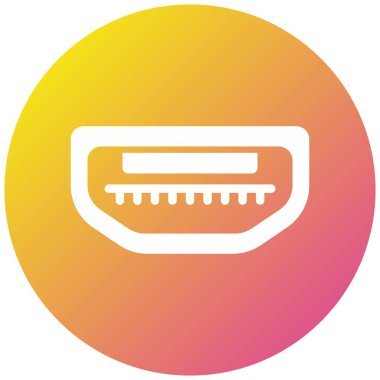 Usb Port Vektör Simgesi Tasarım İllüstrasyonu