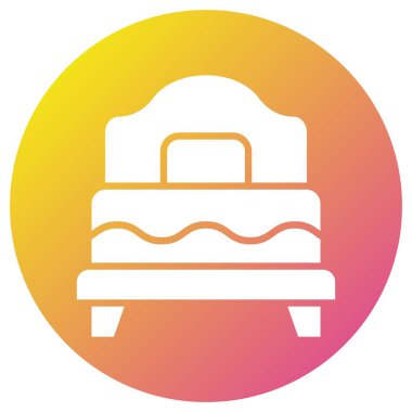 Tek Yatak Vektörü Simgesi Tasarım İllüstrasyonu