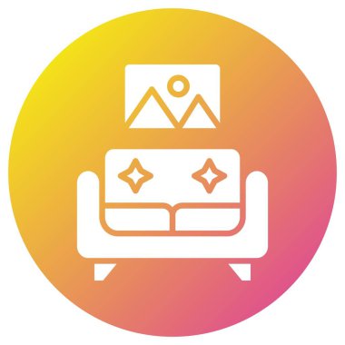 Oturma odası Vektör Simgesi Tasarım İllüstrasyonu