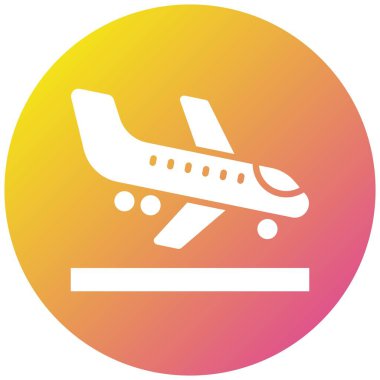 İniş Vektörü Simgesi Tasarım İllüstrasyonu