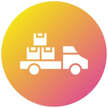 Teslimat Kamyonu Vektör Simgesi Tasarımı İllüstrasyonu