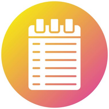 Not Defteri Vektör Simgesi Tasarım İllüstrasyonu