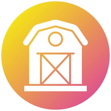 Barn Vektör Simgesi Tasarım Çizimi