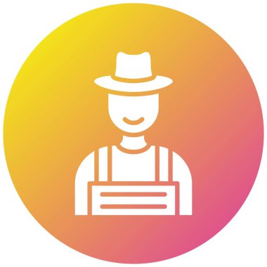 Çiftçi Vektör Simgesi Tasarım İllüstrasyonu