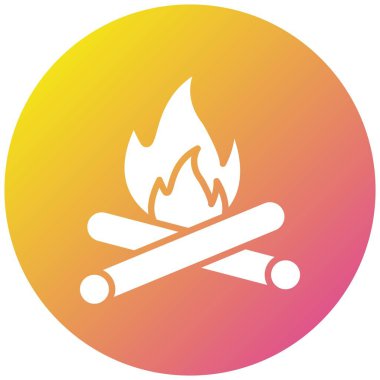 Şenlik Ateşi Vektör Simgesi Tasarım İllüstrasyonu