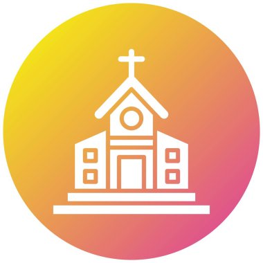 Kilise Vektörü Simgesi Tasarım İllüstrasyonu