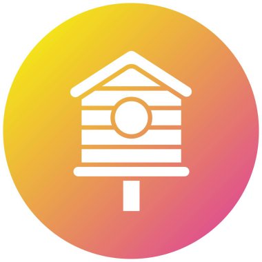 Kuş Evi Vektör Simgesi Tasarım İllüstrasyonu