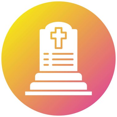 Mezarlık Vektör Simgesi Tasarım İllüstrasyonu