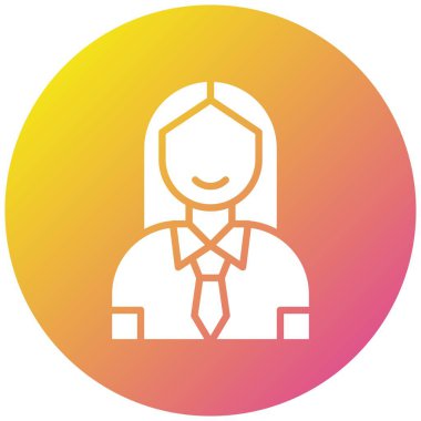 İş kadını Vektör Simgesi Tasarım İllüstrasyonu