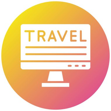 Seyahat Vektörü Simgesi Tasarım Çizimi