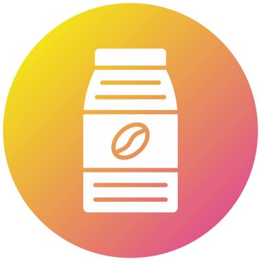 Kahve Paketi Vektör Simgesi Tasarımı Çizimi