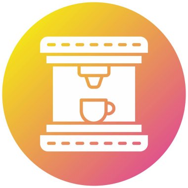 Kahve Üreticisi Vektör Simgesi Tasarım İllüstrasyonu