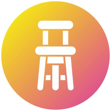 Bar Tabure Vektörü Simgesi Tasarım İllüstrasyonu