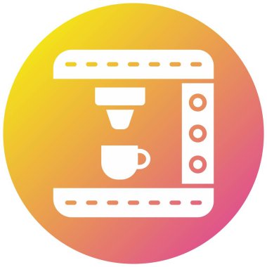 Kahve Makinesi Vektör Simgesi Tasarım Çizimi