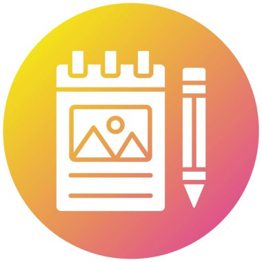 Çizim kitabı Vektör Simgesi Tasarım İllüstrasyonu