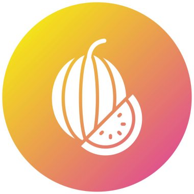 Karpuz Vektör Simgesi Tasarım Çizimi