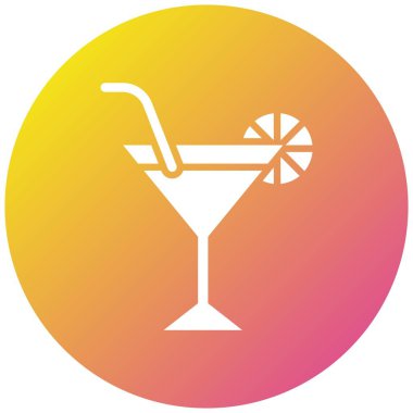 Kokteyl Vektör Simgesi Tasarım İllüstrasyonu