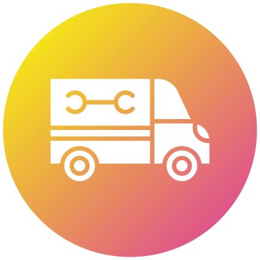 Tesisatçı Kamyonu Vektör Simgesi Tasarım İllüstrasyonu