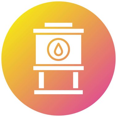 Su Tankı Vektör Simgesi Tasarımı Çizimi