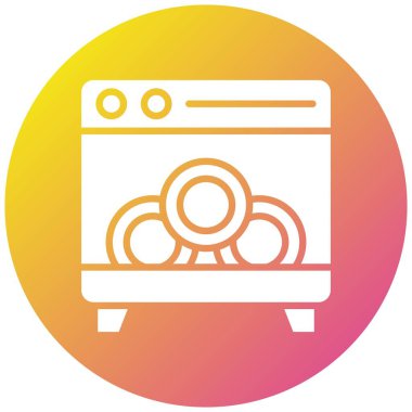 Bulaşık Makinesi Vektör Simgesi Tasarım İllüstrasyonu