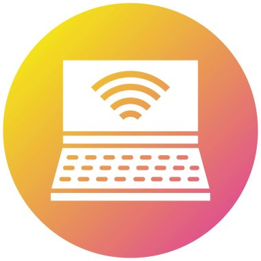 Laptop Vektör Simgesi Tasarım Çizimi