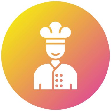 Şef Vektör Simgesi Tasarım İllüstrasyonu