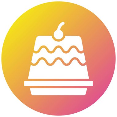 Pudding Vektör Simgesi Tasarım Çizimi