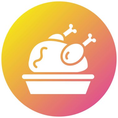 Kızarmış Tavuk Vektör Simgesi Tasarım Çizimi